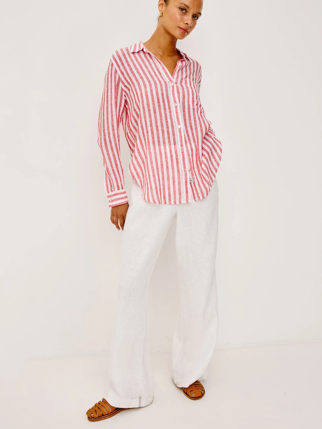 Rails Striped Button-Up Shirt - M